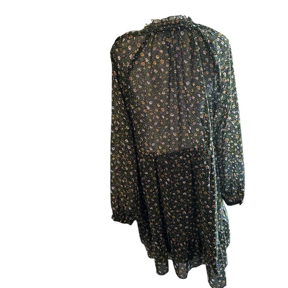 Zara Black and White Tiered Bishop Sleeve Dress - Picture 3 of 5